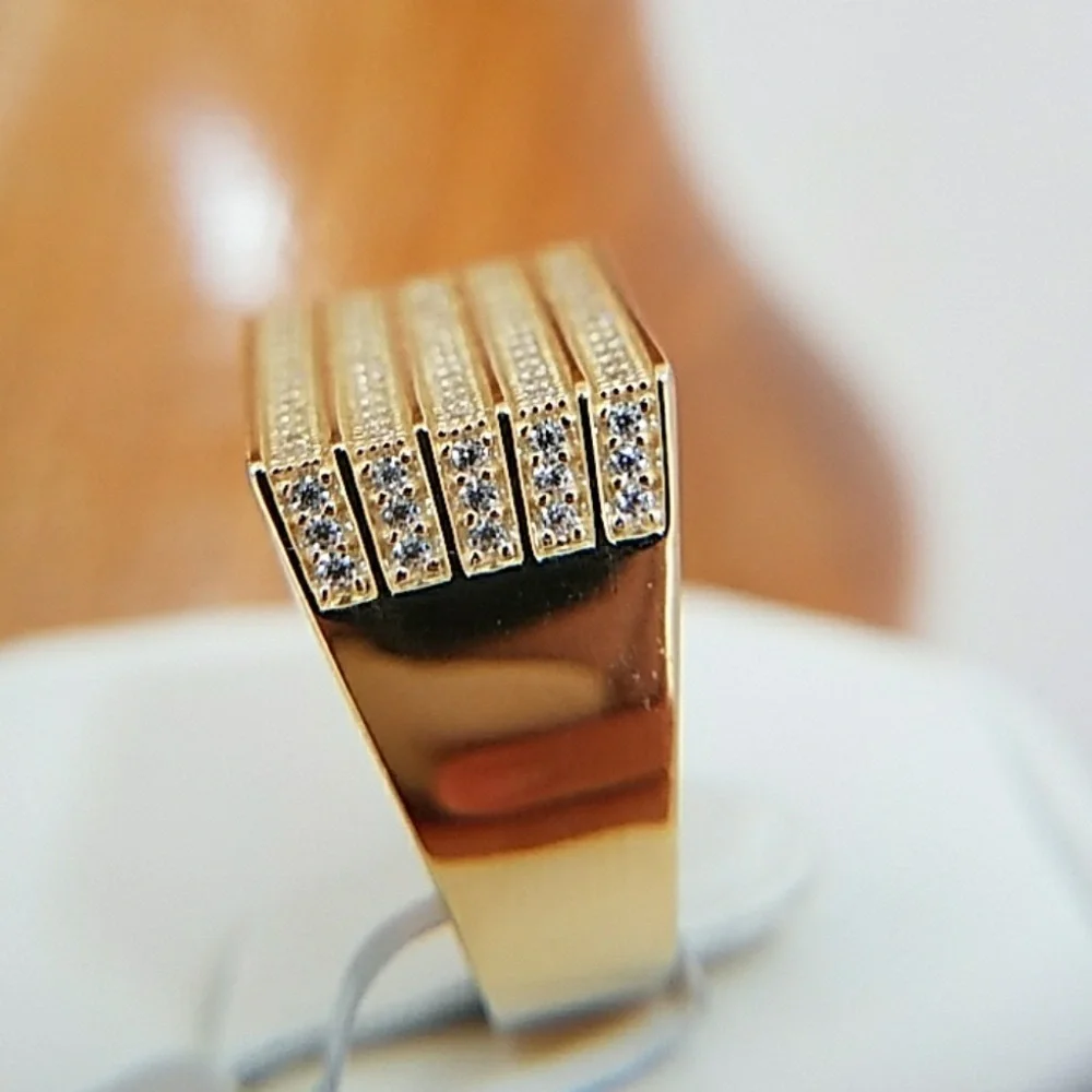 14k Gold plated Men's Wedding Band Ring